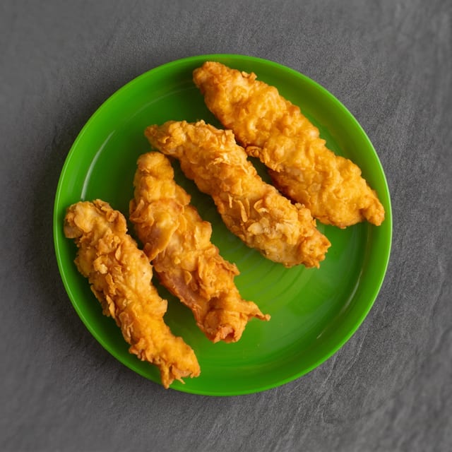 Kids Four Chicken Fingers with Fries.
