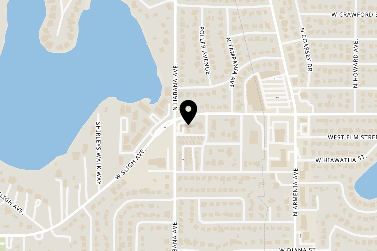 Map showing the location of Mangonadas Mexican Kitchen on 6823 N Habana Ave in Tampa